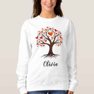 Tree of Life with Heart-shaped Leaves Sweatshirt
