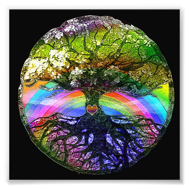 Tree of Life with Rainbow Heart Photo Print (Front)