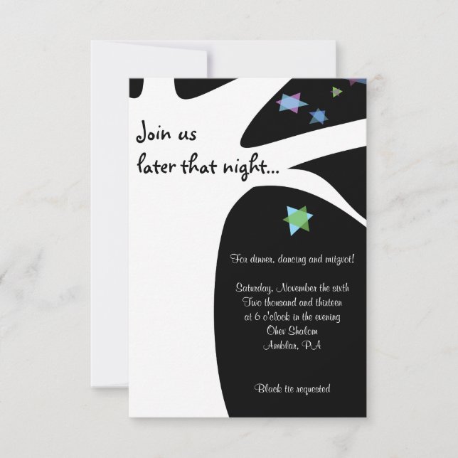 TREE of LIFE with STARS Bat Mitzvah Invitation (Front)