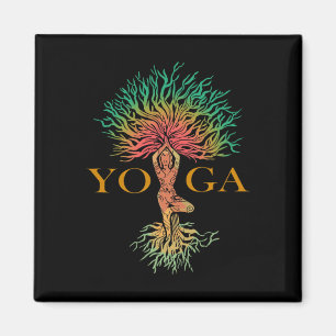 Tree Of Life With Woman Yoga Chakra Haka Yoga Magnet