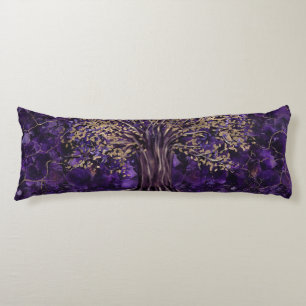 Tree of life -Yggdrasil Amethyst and Gold Body Pillow
