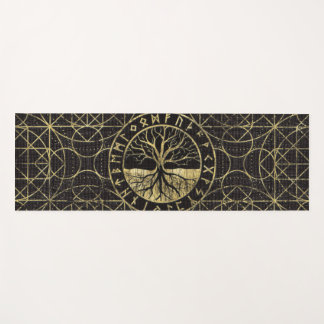 Tree of life  -Yggdrasil and  Runes Yoga Mat