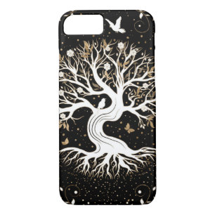 Tree of Life - Yggdrasil - black white and gold Case-Mate iPhone Case