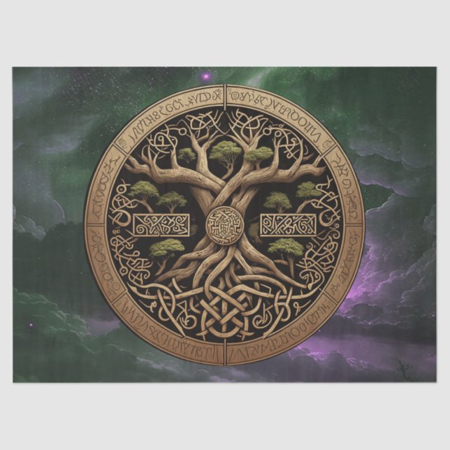 Tree of Life Yggdrasil Decoupage Tissue Paper (Front)