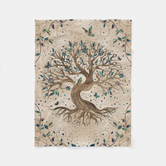 Tree of Life - Yggdrasil Fleece Blanket (Front)