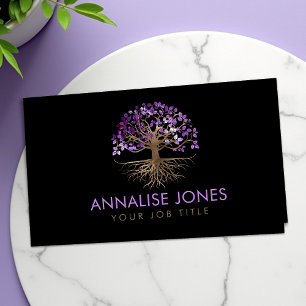 Tree of life - Yggdrasil - Gold and Amethyst Business Card