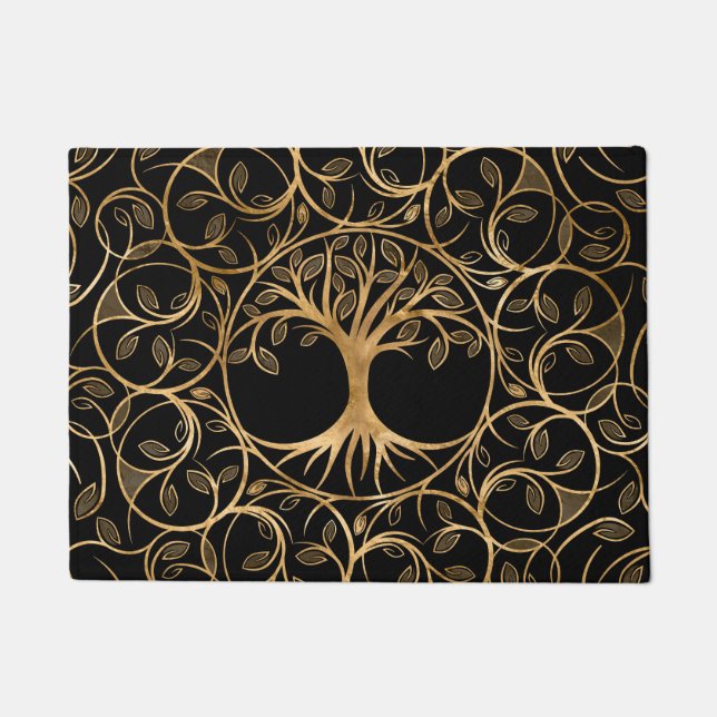 Tree of life - Yggdrasil Mandala frame Doormat (Front)