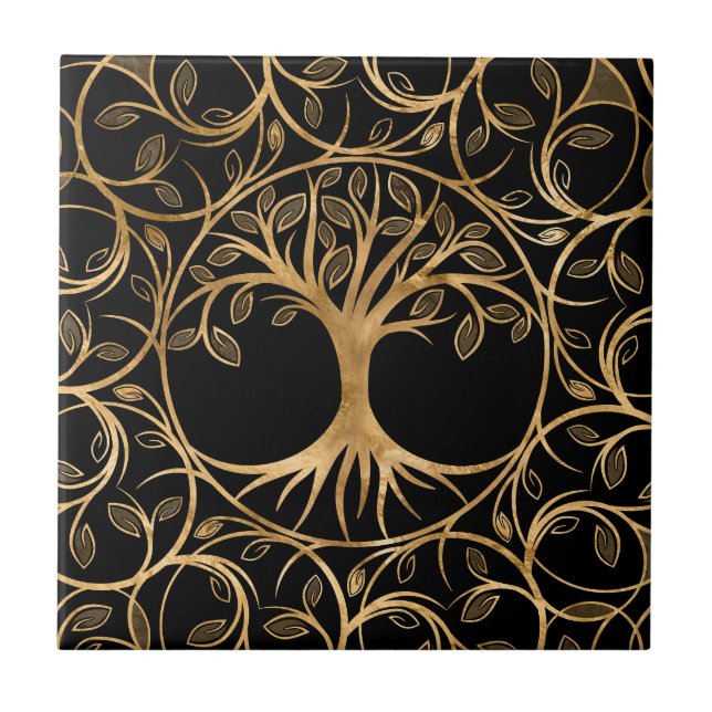 Tree of life - Yggdrasil Mandala frame Tile (Front)