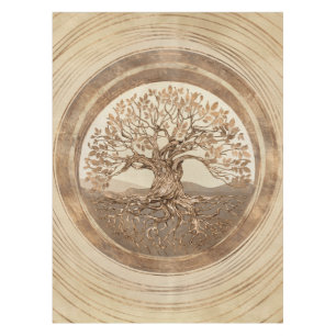 Tree of life -Yggdrasil Pastel Gold Tablecloth