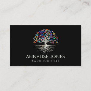 Tree of life - Yggdrasil - Pearl - colourful leave Business Card