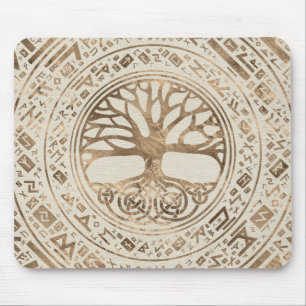 Tree of life -Yggdrasil Runic Pattern Mouse Pad