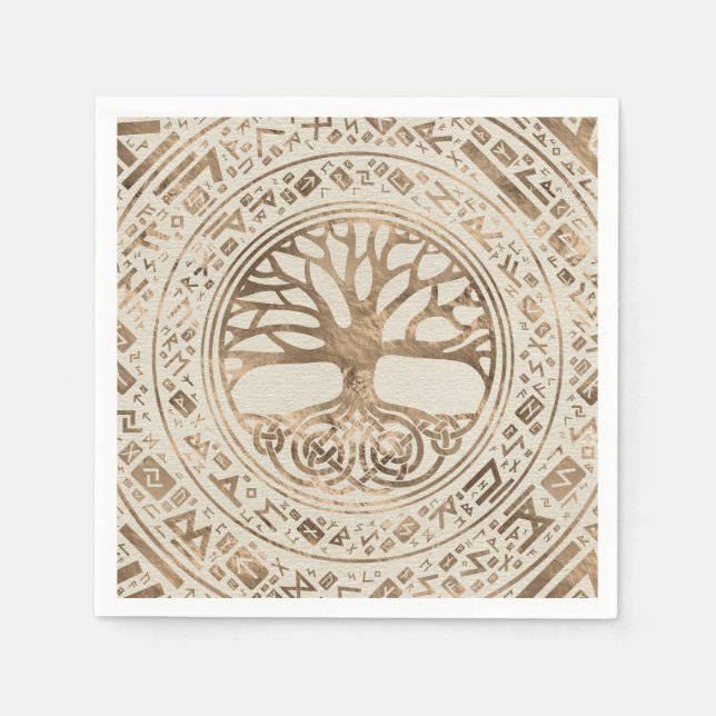 Tree of life -Yggdrasil Runic Pattern Napkin (Front)