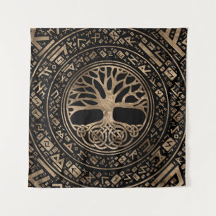 Tree of life -Yggdrasil Runic Pattern Tapestry