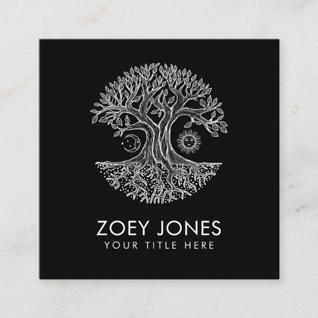 Tree of Life - Yggdrasil Square Business Card (Front)