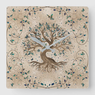 Tree of Life - Yggdrasil Square Wall Clock