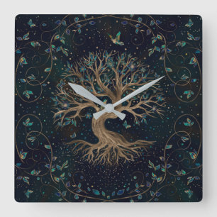 Tree of Life - Yggdrasil Square Wall Clock