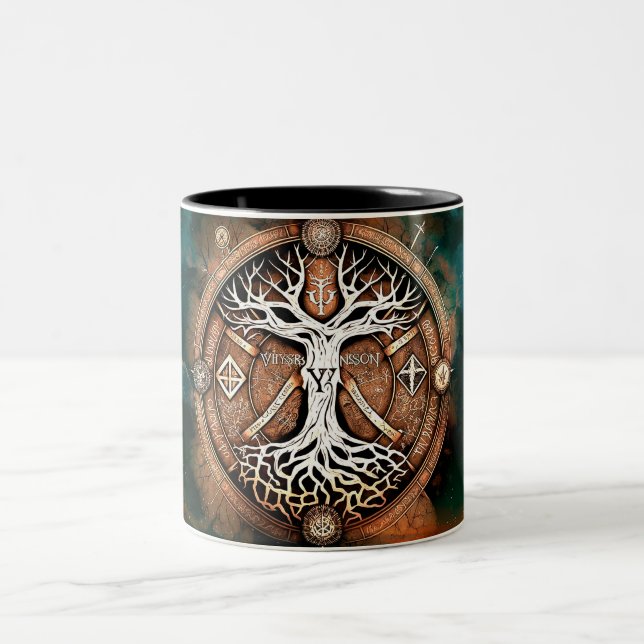Tree of Life Yggdrasil Two-Tone Coffee Mug (Center)