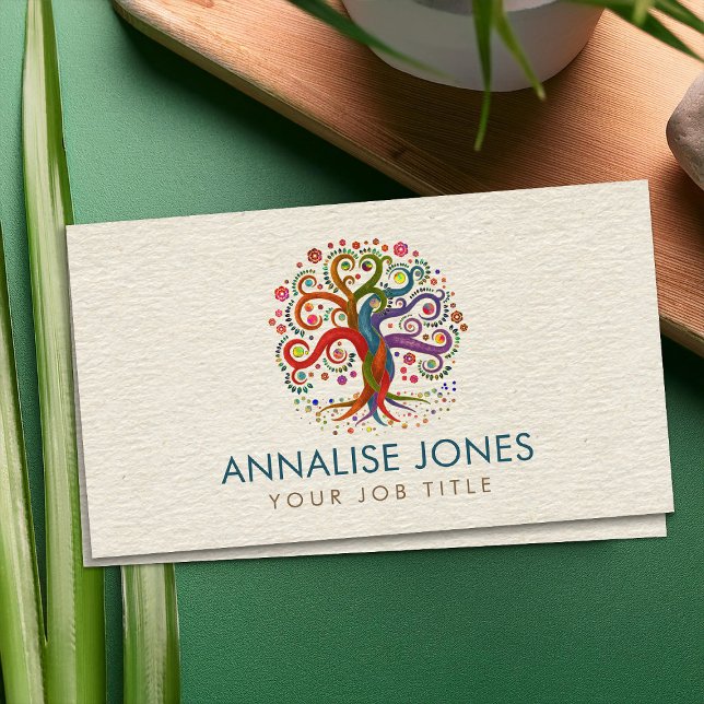 Tree of Life - Yggdrasil - Watercolor swirl Business Card (Creator Uploaded)