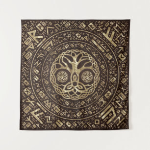 Tree of life -Yggdrasil with Trinity Knot Tapestry