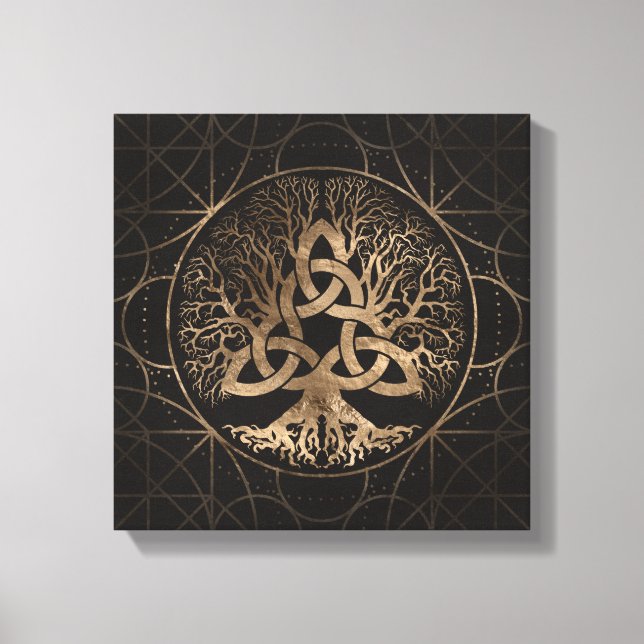 Tree of life -Yggdrasil with Triquetra Canvas Print (Front)