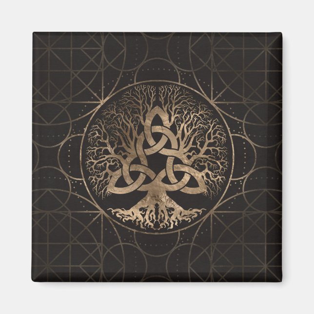 Tree of life -Yggdrasil with Triquetra Magnet (Front)