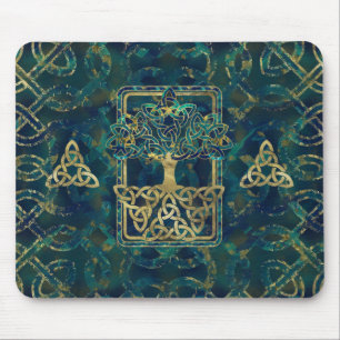Tree of life - Yggdrasil with Triquetra  symbols Mouse Pad