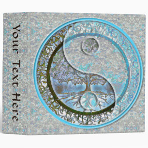 Tree of Life Yin Yang Blue Binder