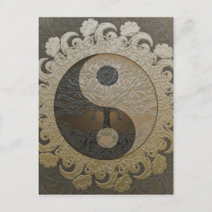 Tree of Life Yin Yang by Amelia Carrie Postcard