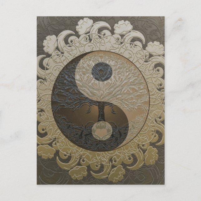Tree of Life Yin Yang by Amelia Carrie Postcard (Front)