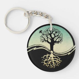 Tree of Life Yin Yang Keychain