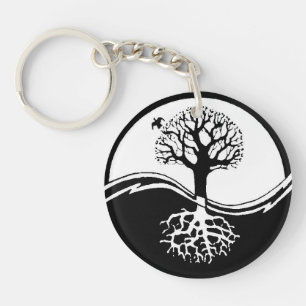 Tree of Life Yin Yang Keychain