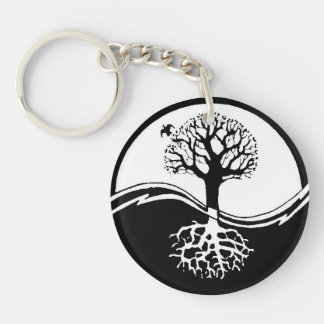 Tree of Life Yin Yang Keychain