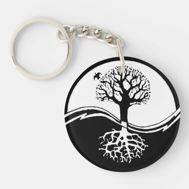 Tree of Life Yin Yang Keychain (Front)