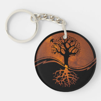Tree of Life Yin Yang Keychain