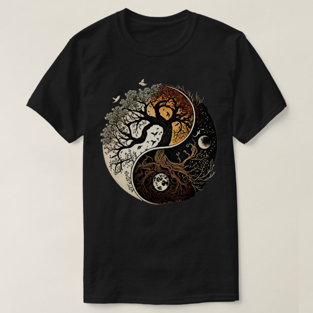 Tree of Life Yin Yang T-Shirt (Design Front)