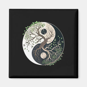 Tree Of Life Yin Yang Yoga Nature Lance Art Magnet