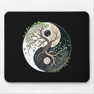 Tree Of Life Yin Yang Yoga Nature Lance Art Mouse Pad