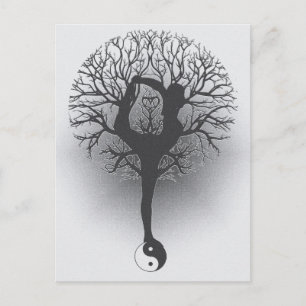 Tree of Life Yin Yang Yoga Postcard