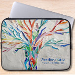 Tree of Life Yoga Instructor  Laptop Sleeve<br><div class="desc">This decorative laptop sleeve features a rainbow coloured mosaic tree on a pale grey background. 
Easily customizable.
Original Mosaic © Michele Davies.</div>
