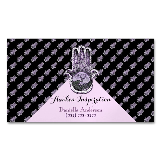 Tree of Light and Dark (Purple) Magnetic Business Card (Front)