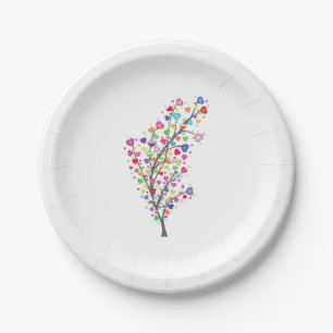 Tree of Love and Harmony Paper Plate