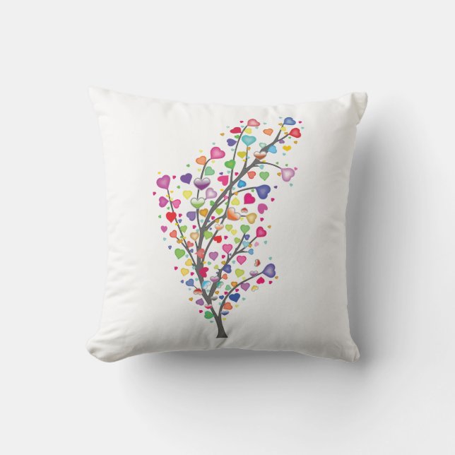 Tree of Love and Harmony Throw Pillow (Front)