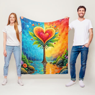 Tree of Love and Life Design Fleece Blanket