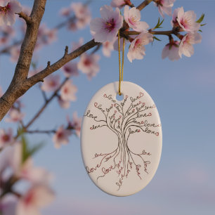Tree of Love Cute Meaningful Personalized Photo Ceramic Ornament