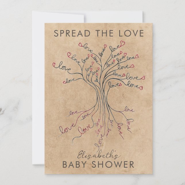   Tree of Love Meaningful Personalized Baby Shower Invitation (Front)