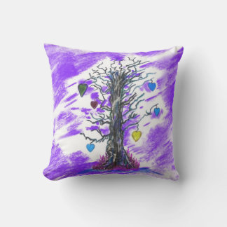 Tree of Love Purple Pillow
