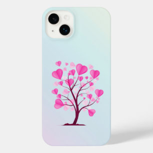 Tree of Love Tree of Hearts Pink Pastel Watercolor iPhone 14 Plus Case