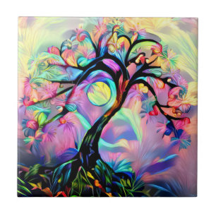 Tree of Many Colours Ceramic Tile
