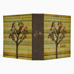 Tree of Owls Retro Personalized Notebook Binder
