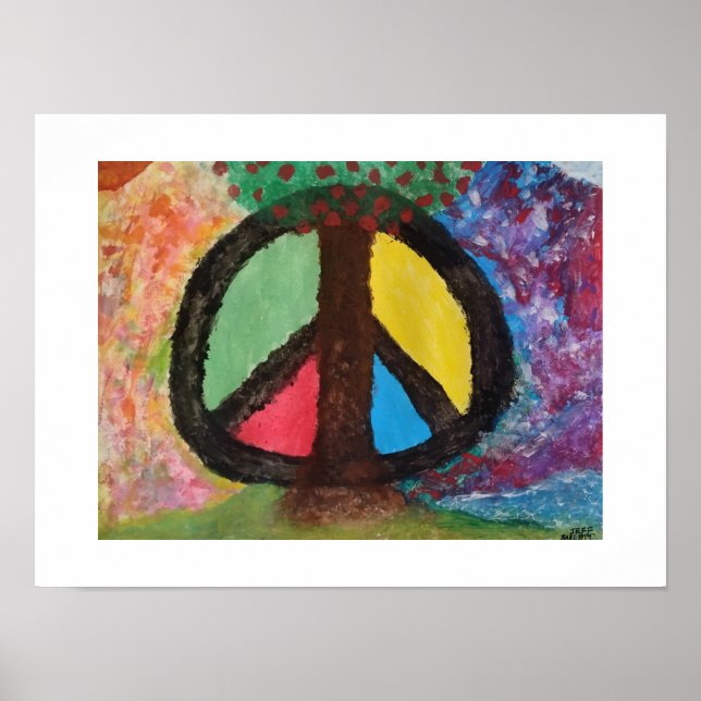 Tree of Peace Abstract Painting Print (Front)